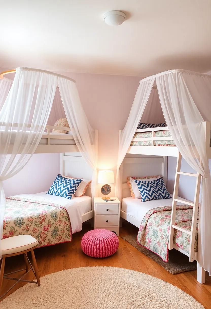 Custom Canopies: ‍Create⁤ a dreamy retreat by adding custom ​canopies ⁣to the bunk beds, featuring sheer fabrics​ or bold ‍patterns that can be easily ⁤changed out