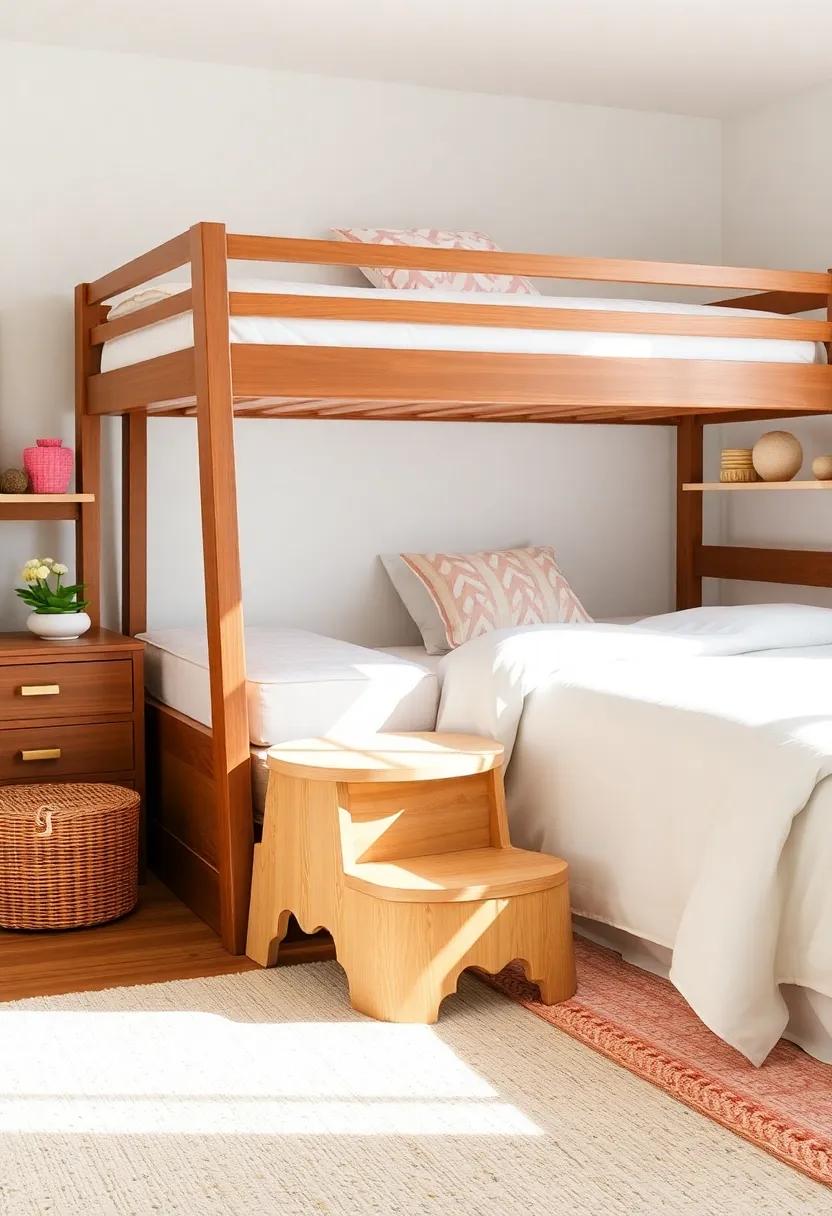 Fun Step‍ Stools: Choose decorative step⁤ stools that add charm and functionality, making it easy for‍ little ones to access the top bunk