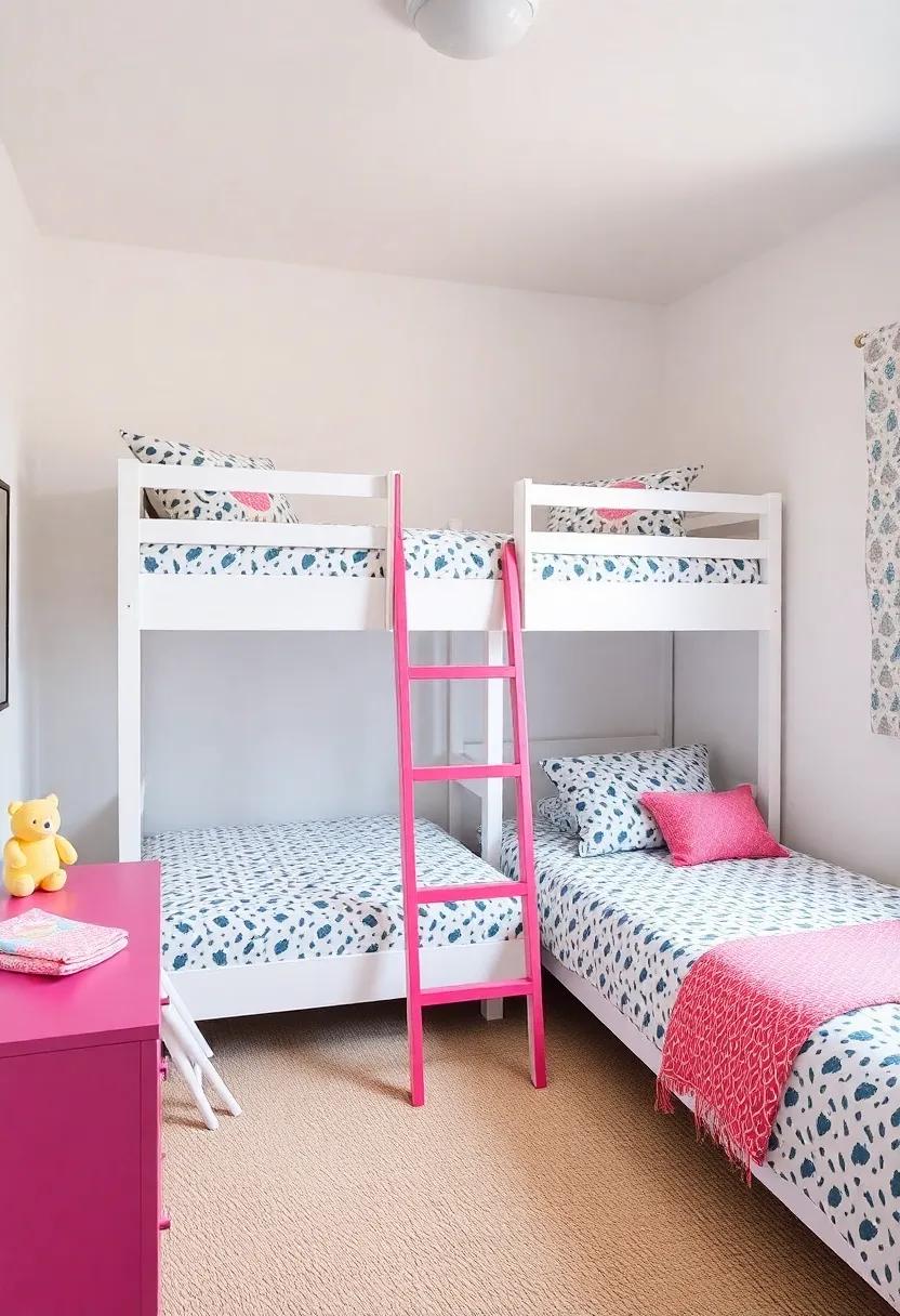 Painted Ladder: Customize the ladder leading to‌ the top bunk with bold colors⁤ or patterns, transforming it⁤ into a statement piece