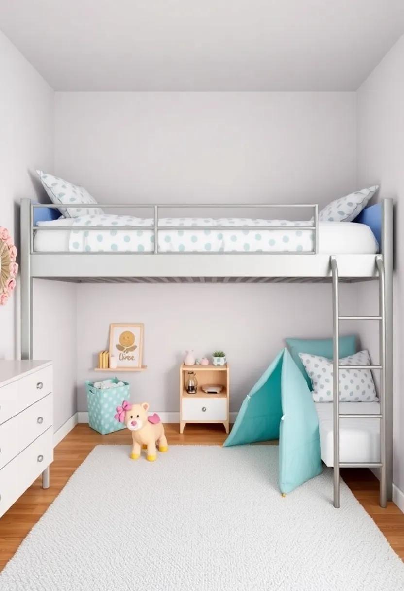 Play Area Below: Turn the space⁣ under⁣ the top bunk into a⁤ playful area⁢ with a mini tent, play kitchen, or other engaging toys, encouraging imaginative play