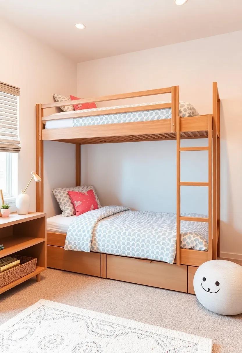 Under-Bunk Storage: Maximize space by utilizing under-bunk storage ‌drawers​ for toys, books, ⁤or clothes, keeping the room neat and ⁣organized