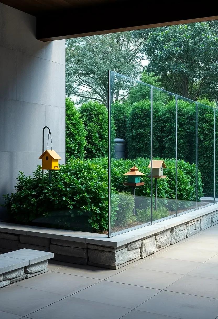 Clear Boundaries Showcasing Colorful Birdhouses and Feeder ‍Stations Nestled in Dense Shrubbery