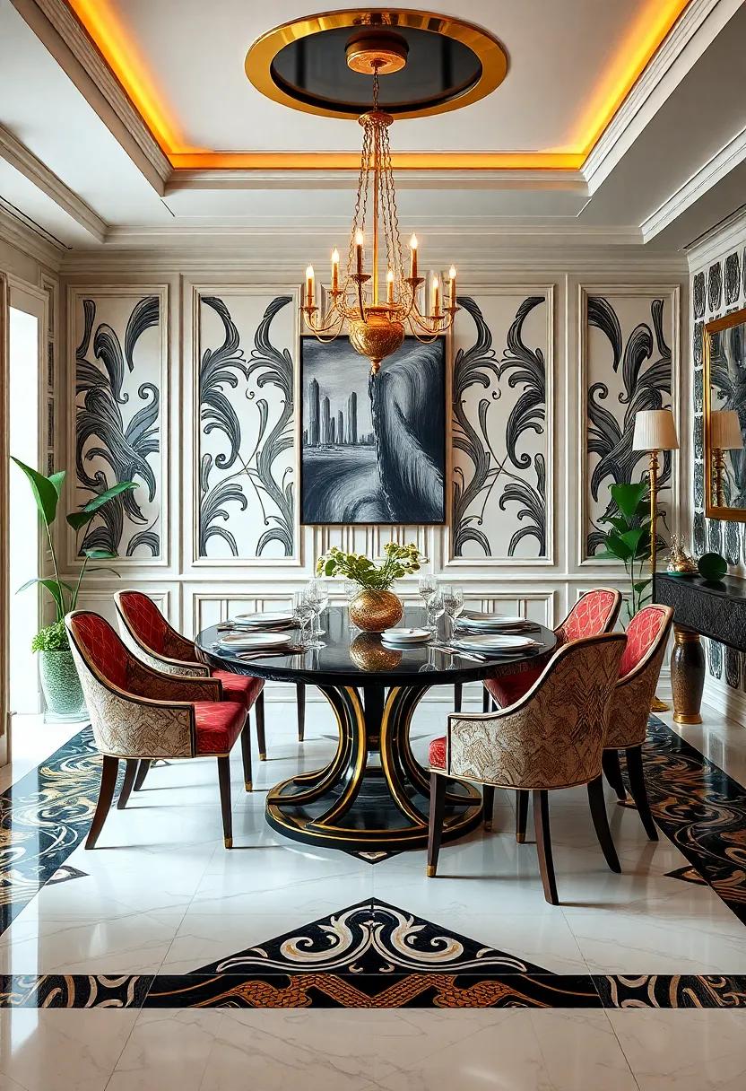 Art ​Deco Elegance with a Twist: Discover ⁣a glamorous dining room that​ showcases classic Art Deco designs tempered with bold African prints for⁢ a unique⁤ cultural juxtaposition