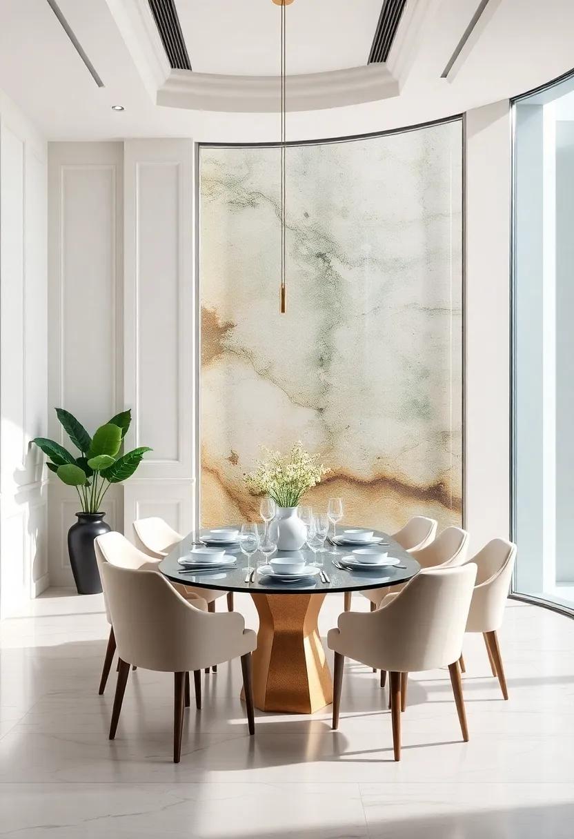 Classic Meets Modern ⁢in Harmony: Experience an enchanting ‍dining room ​that features timeless Italian craftsmanship alongside modern ​abstract art pieces