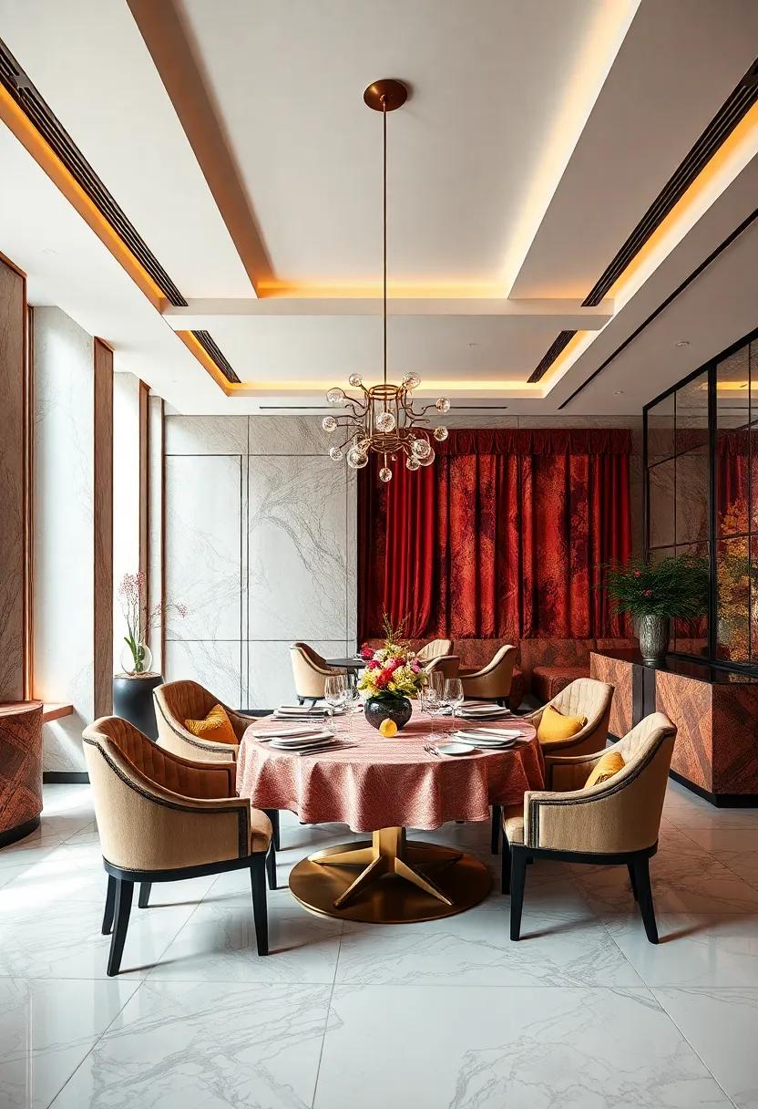 The‍ Luxe Escape: indulge in a dining room where⁢ luxurious fabrics⁢ and rich colors from various cultures converge,‌ transporting⁢ you to a world of elegance and allure