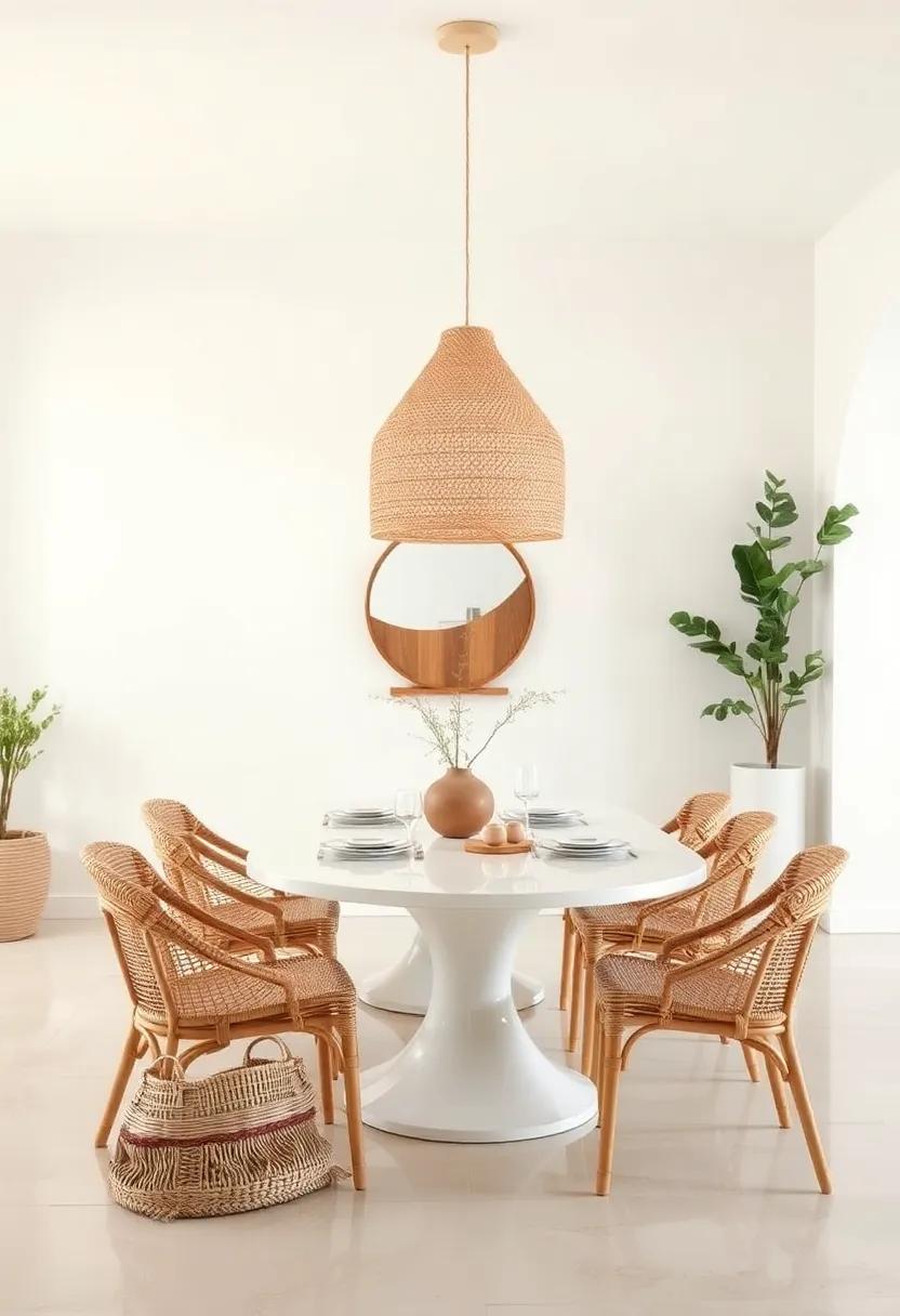Serene⁢ Coastal⁣ Escape: take a look​ at a​ fresh ​and airy ⁢dining ⁤space influenced⁤ by ⁣coastal Mediterranean design that incorporates natural fibers and muted colors