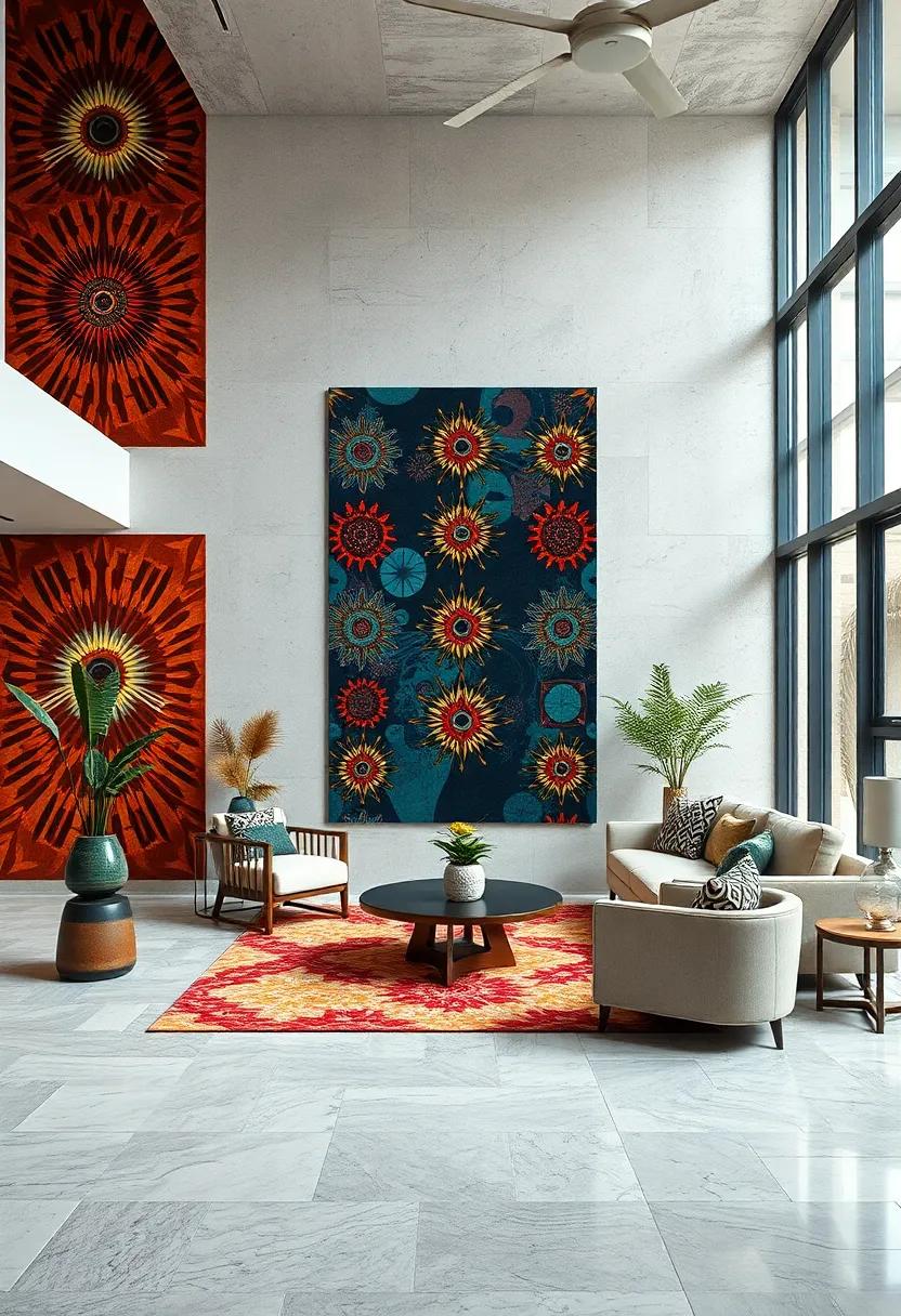 Bold ‌Juxtaposition of Native American​ Symbolism and Modern Graphic Design in a Dynamic Pattern ⁣Arrangement