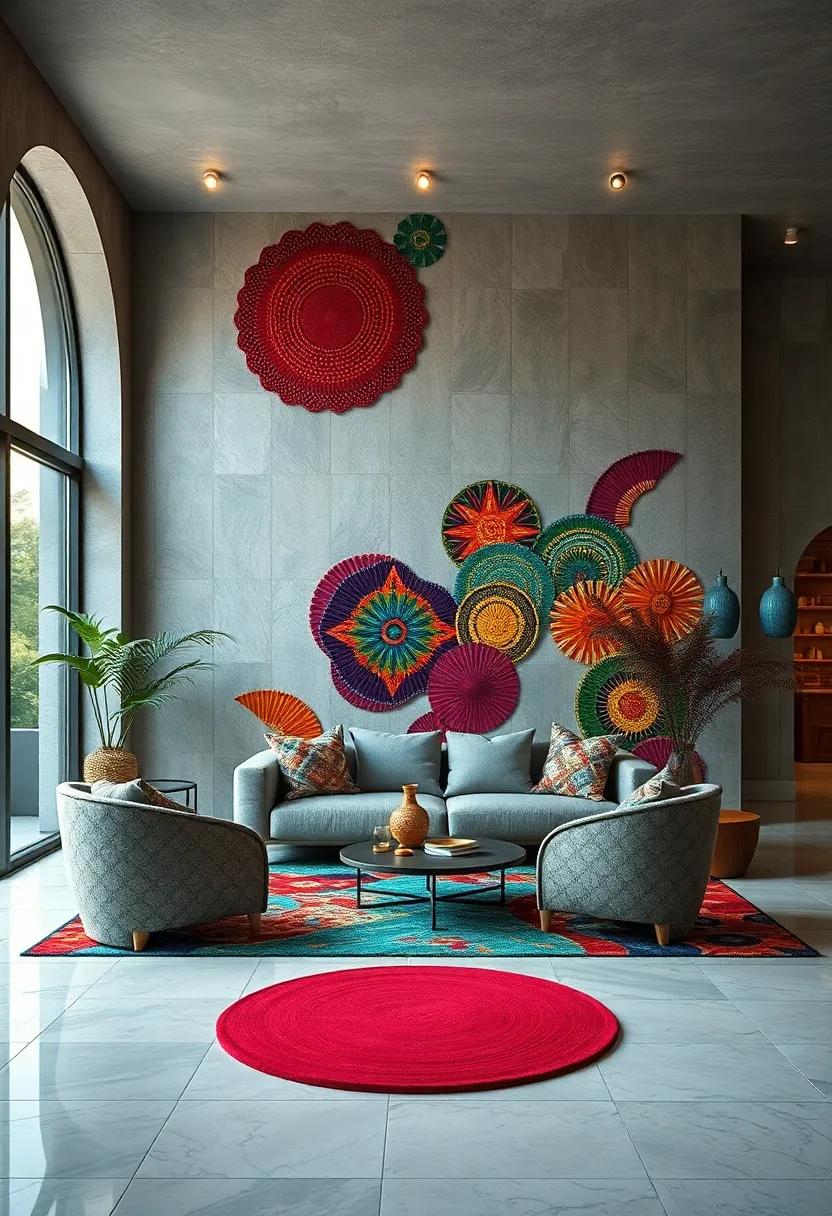 Organic Flows of Zulu⁢ Beadwork Patterns Mixed with Japanese Origami ‌Paper⁢ Designs in Vibrant Hues