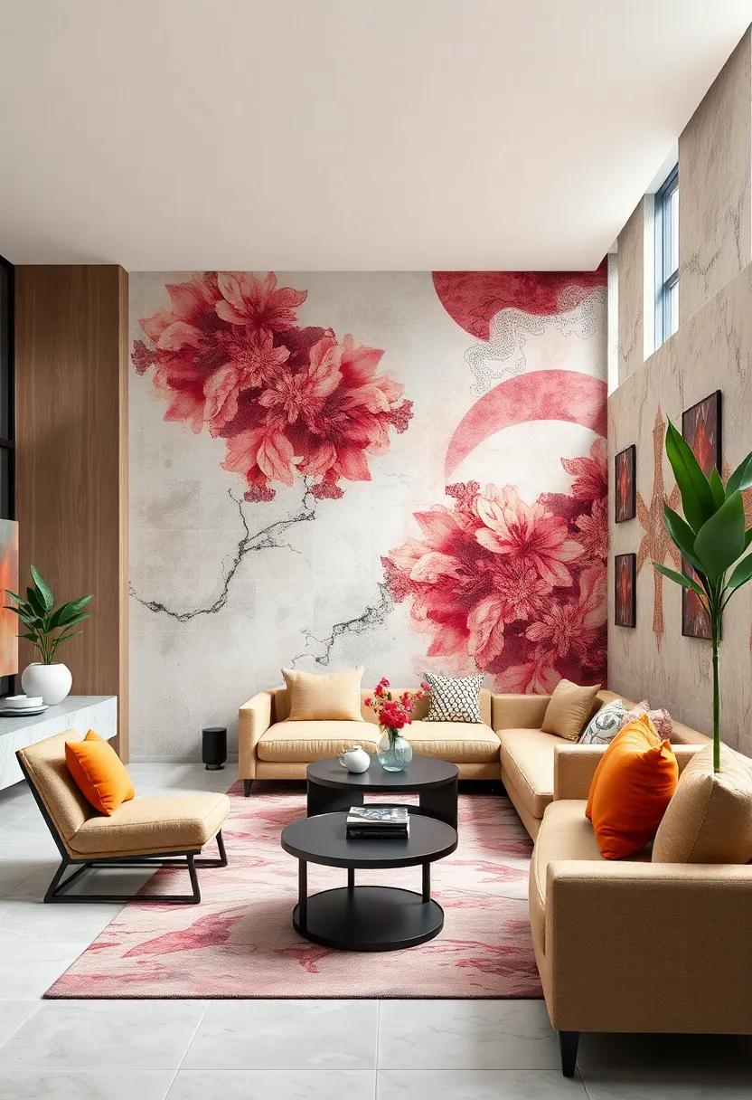 Soft​ Watercolor Backgrounds Blending Traditional Chinese ⁢Ink Wash Paintings with⁢ Moroccan Tile‌ Art