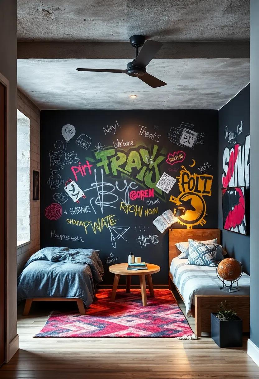 Incorporate a chalkboard wall for spontaneous doodles and tags