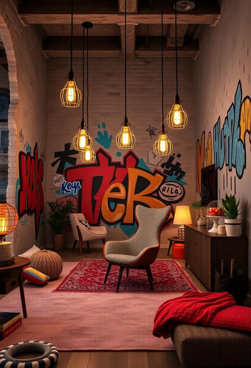 Install⁢ hanging Edison bulbs with wire cages for an urban edge