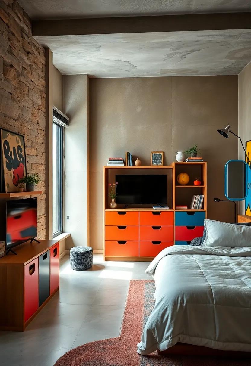 Use bold,⁢ contrasting colors on shelving units and storage bins