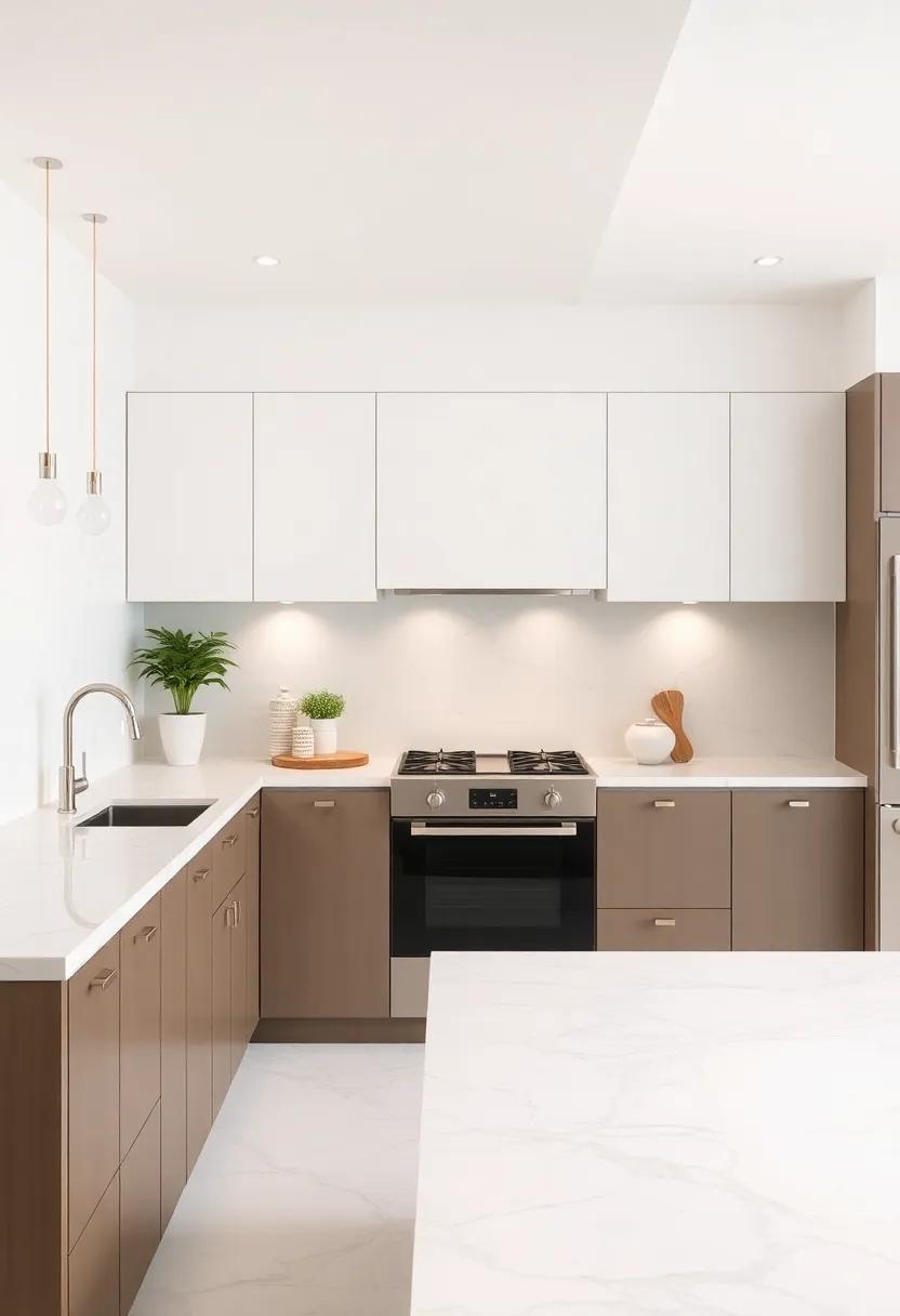 exquisite Marble⁤ Countertops: Polished white or cream marble surfaces enhance both ⁣beauty and functionality, offering a chic workspace for culinary endeavors