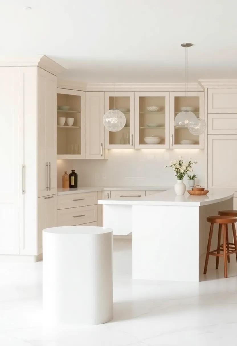 Soft Whisper of Ivory Cabinets: The timeless appeal of ivory cabinets creates a serene foundation that exudes‌ elegance in every‌ corner ​of the kitchen