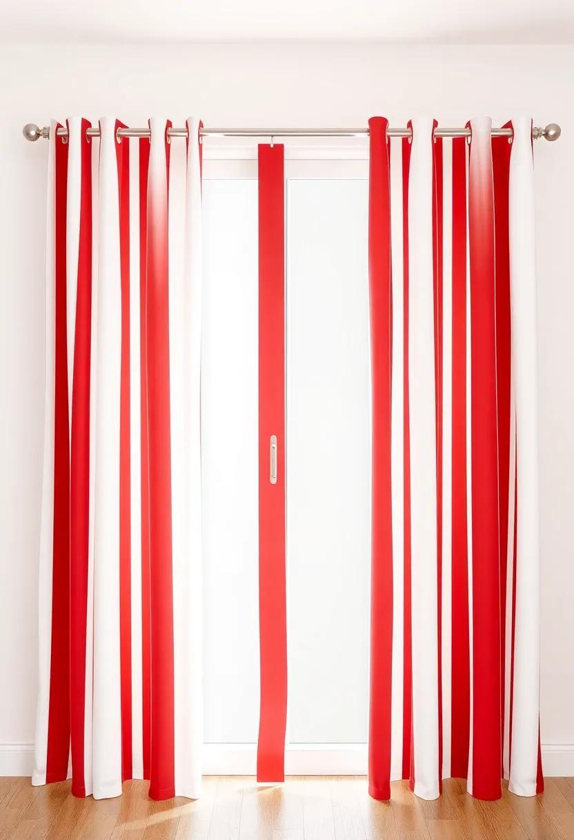 Candy Cane ⁤Stripes: These bold red and white striped curtains with glittery​ accents evoke the charm and sweetness of festive treats, perfect ⁢for a cheerful atmosphere
