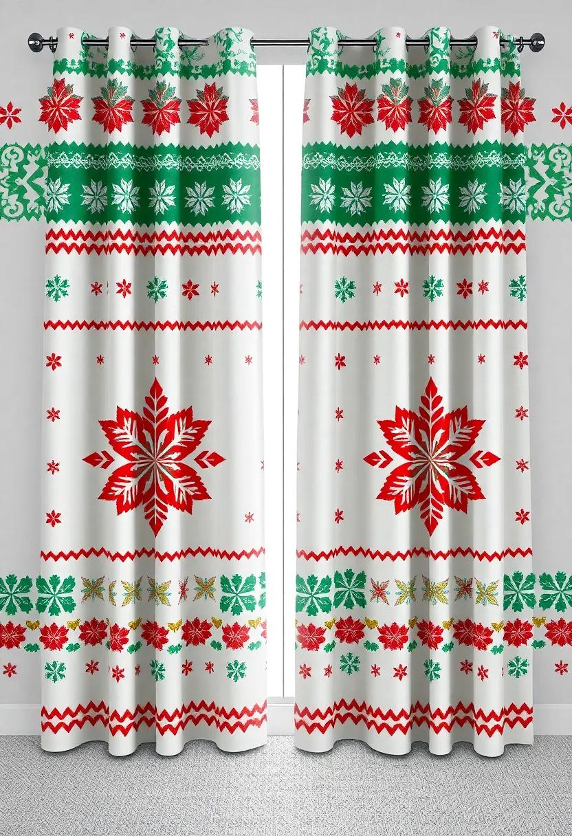 Festive‍ Fair Isle: Cozy knitted designs featuring snowflakes and stars‌ along with silver glitter makes these curtains a warm addition to your holiday home