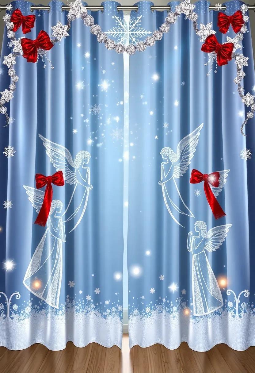 Joyous Angel Choir: Celebrate⁤ the season with beautifully ⁢designed curtains featuring angelic figures in graceful poses, all enriched with ‍a touch of festive sparkle