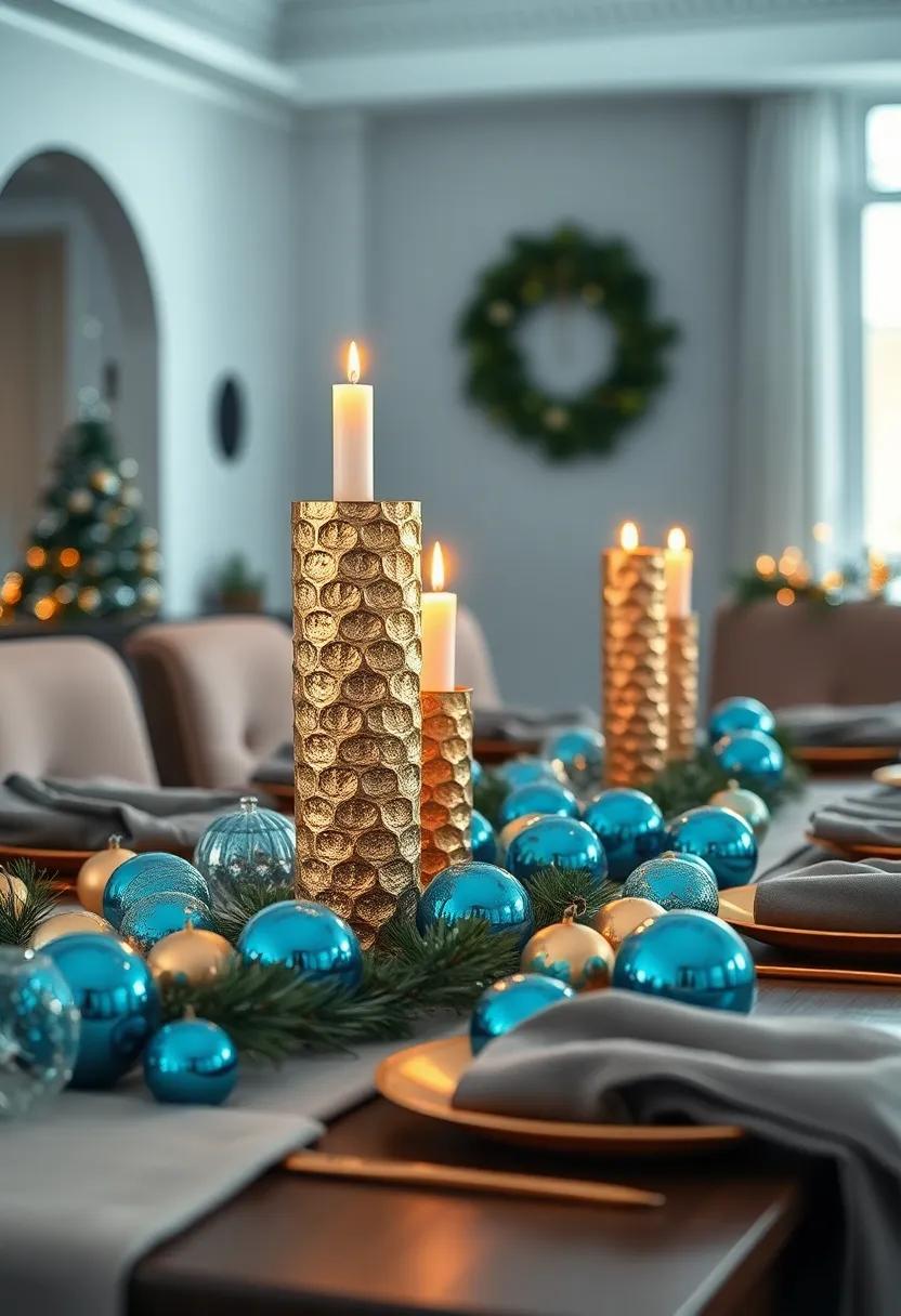 Golden ‍Leaf-Embellished Napkins elegantly Folded⁣ Beside Hand-Painted Porcelain Plates for a Regal Holiday Presentation