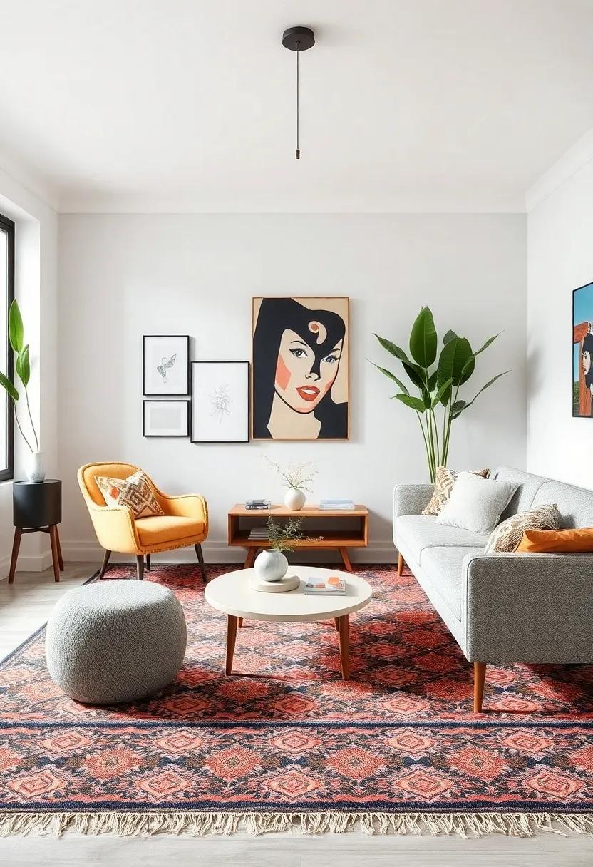 Mood-Setting with Eclectic Rugs That Anchor the⁣ Room's Design