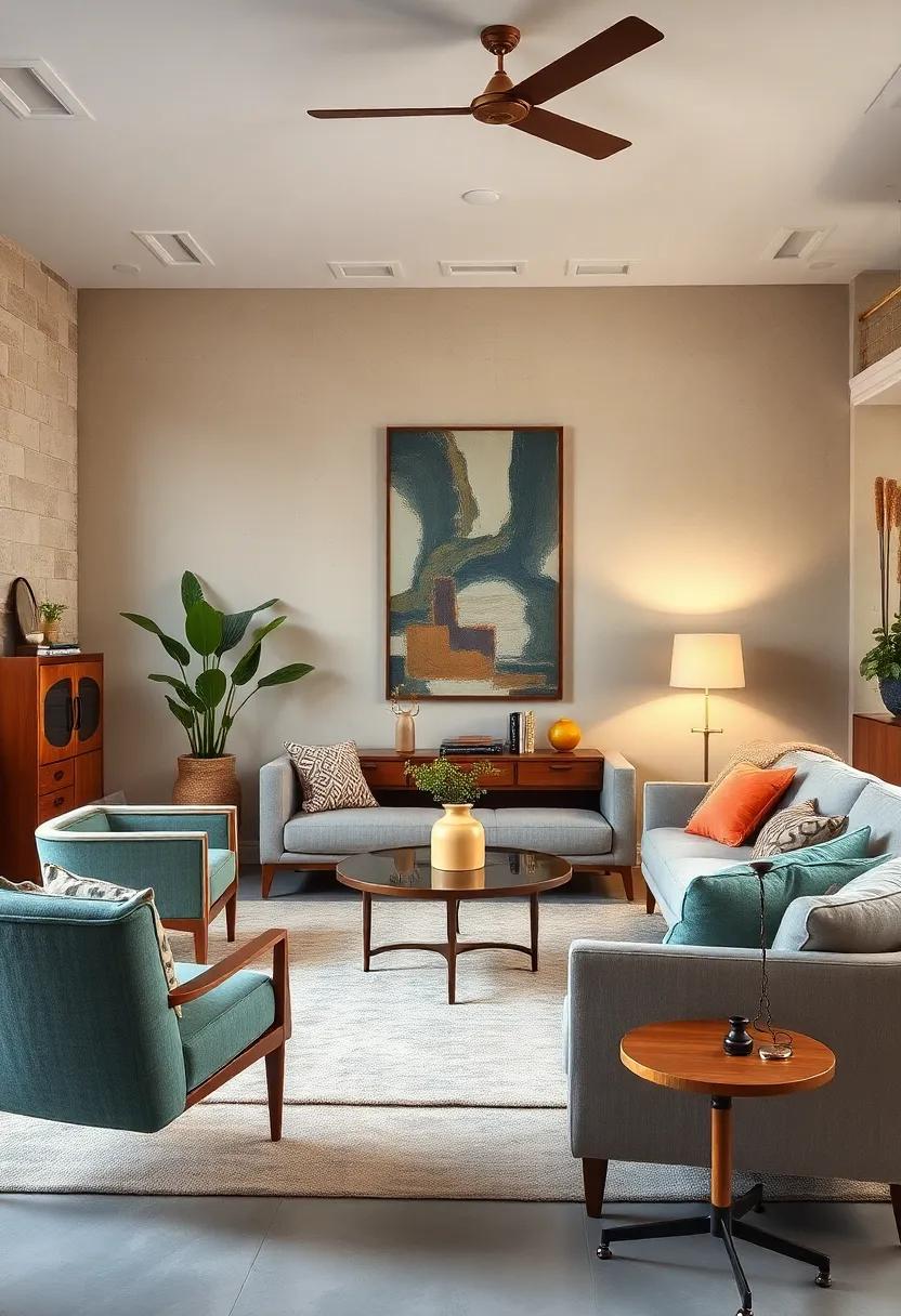Balancing Mid-Century Modern Furniture with Antique Decorative Elements for a Harmonious Living Space