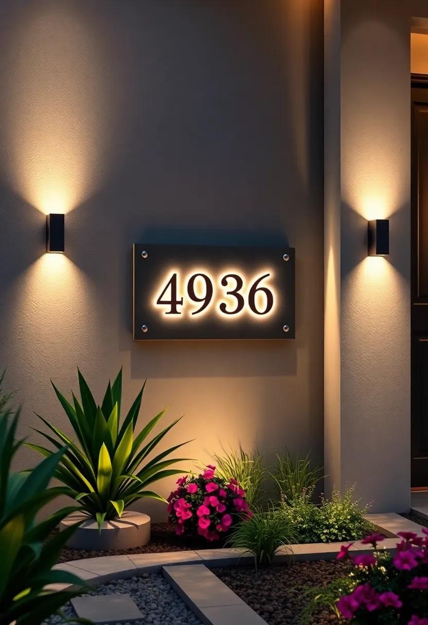 Brushed⁤ Brass Illuminated Plaque Reflecting Soft ⁤Light and Complementing Classic Architectural​ Elements