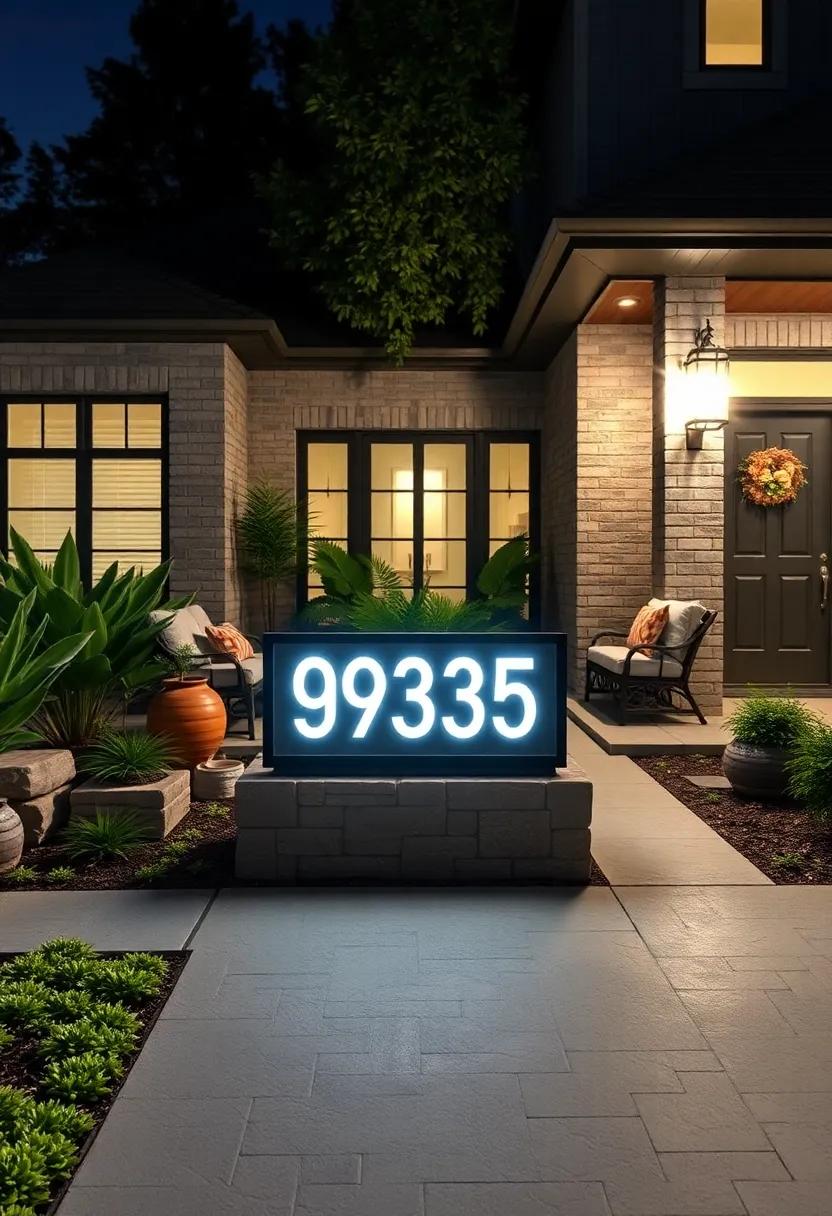 Illuminated Address Plaque with Custom⁢ Morse Code Lighting Pattern Adding Unique Personality to⁣ Front Yards