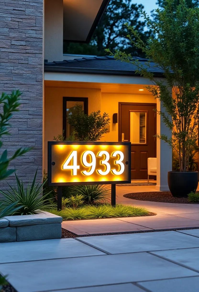 Bold‌ Industrial Address Plaque Made from Reclaimed⁢ Steel and High-Intensity LEDs⁣ for Urban Aesthetics