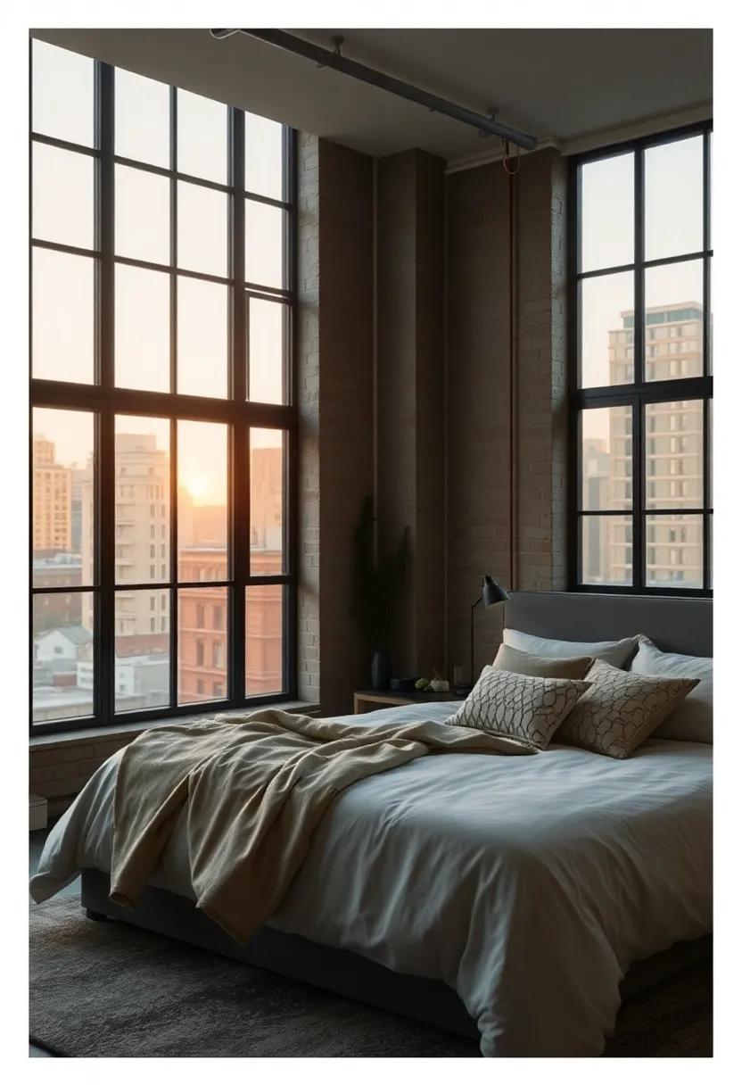 Soft‍ pastoral-inspired‌ textiles​ meshing with ‌industrial​ elements⁣ framed‌ by large⁢ urban windows glowing in the warm ‌evening light