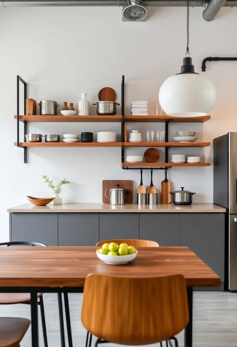 Open Shelving: Displaying Cookware and Decor for a Stylish Industrial Kitchen