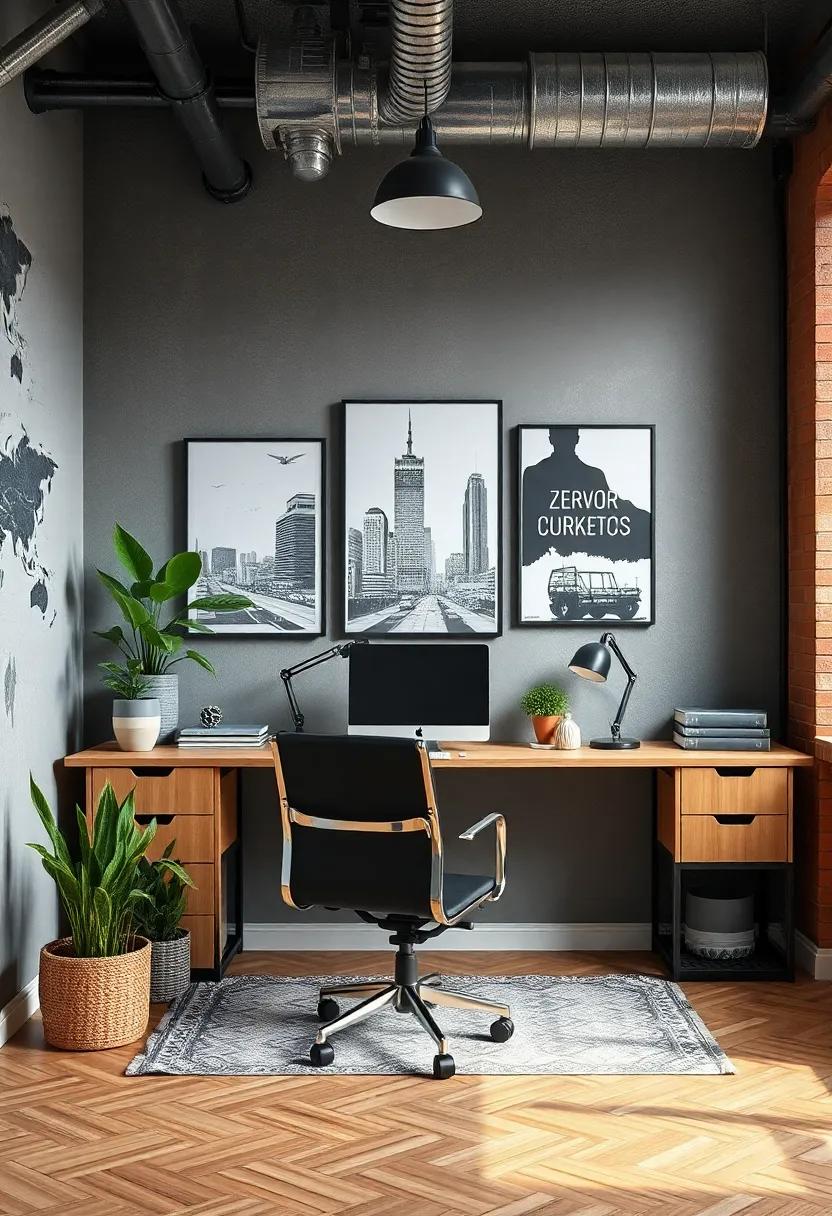 Artistic Wall Displays: Showcase urban art or posters on a feature wall, creating a stimulating atmosphere that inspires innovative thinking