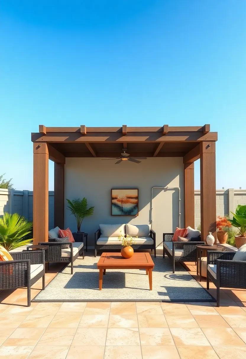 Transform your patio into an outdoor living room with comfortable seating, a coffee table, and a roof for shade, creating a cozy retreat for relaxation and⁢ socializing