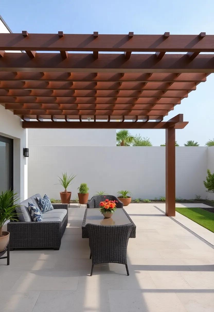 Install a canopy or pergola ⁢to define different‌ areas while providing shelter, enhancing aesthetics and functionality for all weather conditions