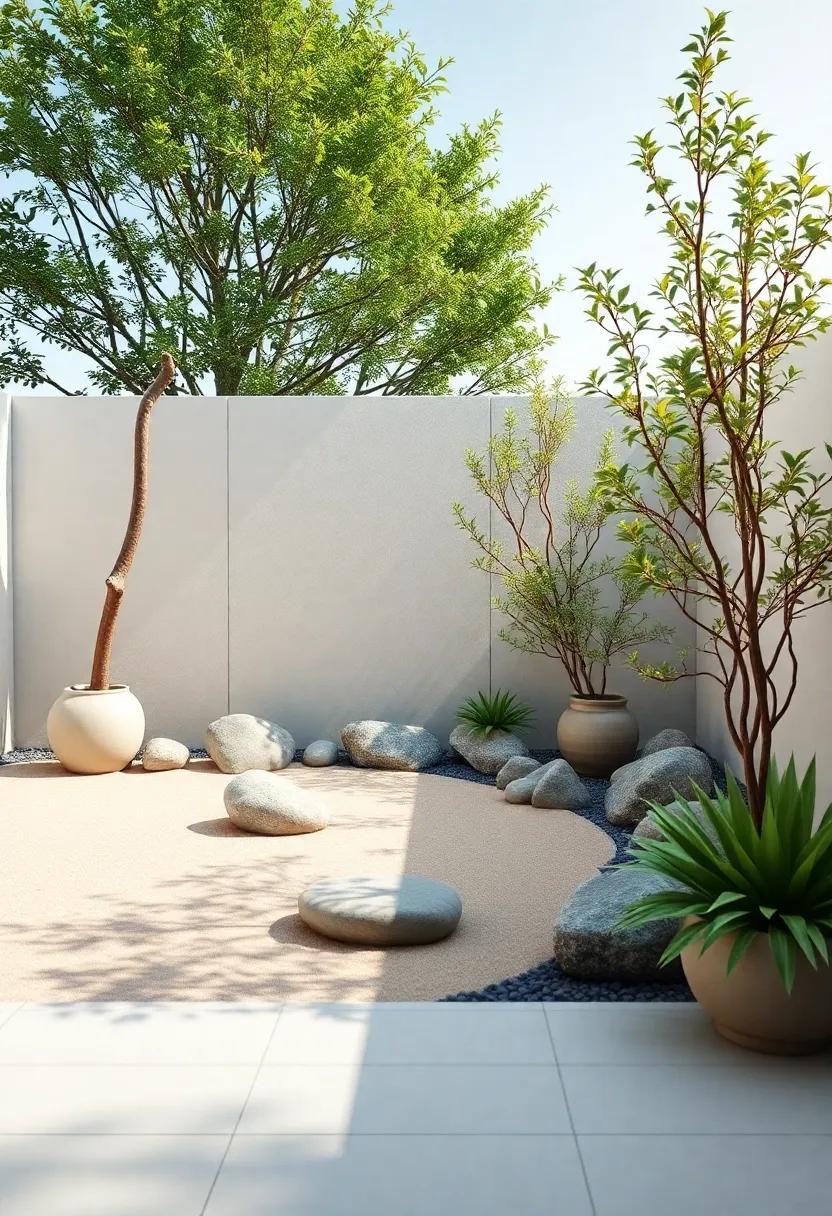 Establish a zen garden area with ​stones, sand, and minimalistic‍ design elements,⁢ perfect for‍ relaxation and mindfulness moments