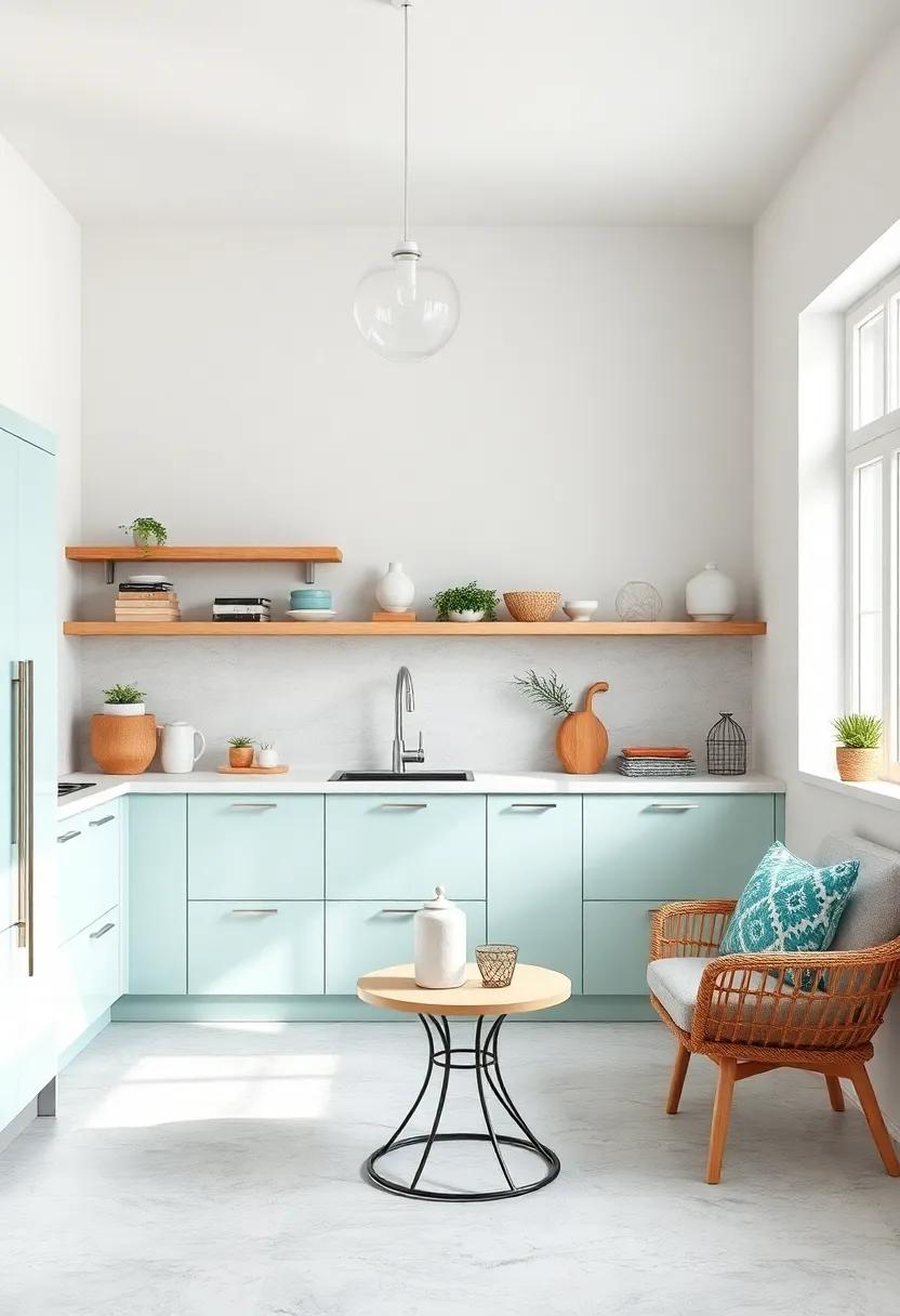 Light Aqua and Creamy White – ​Aqua tones bring freshness,‍ softened by creamy‍ white finishes
