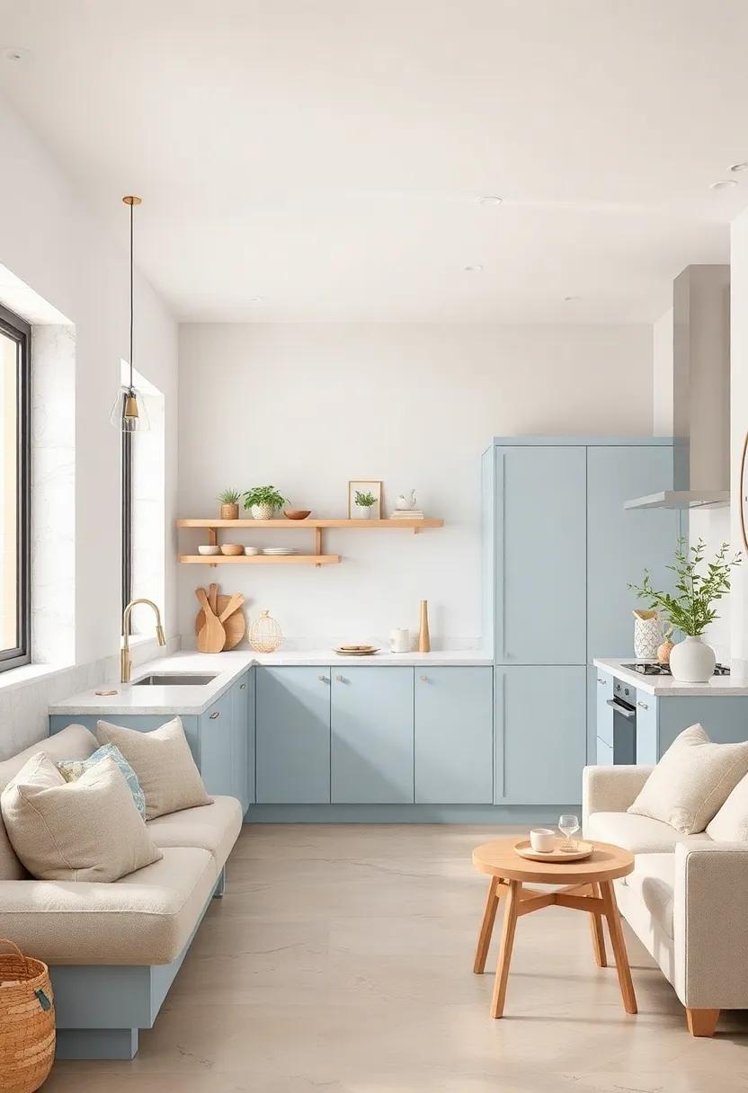 Powder Blue and soft​ Sand – ⁢The powder blue and sandy beige combo feels tranquil and vast