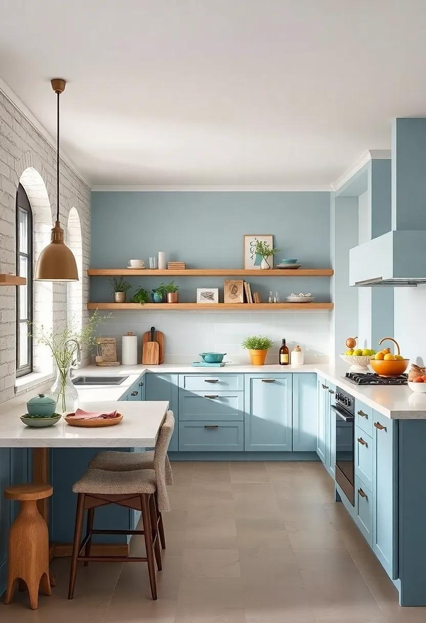 Sky ⁢Blue and Cream – Gentle ​sky blue walls paired with creamy accents bring a calm and expansive vibe to ⁤your kitchen
