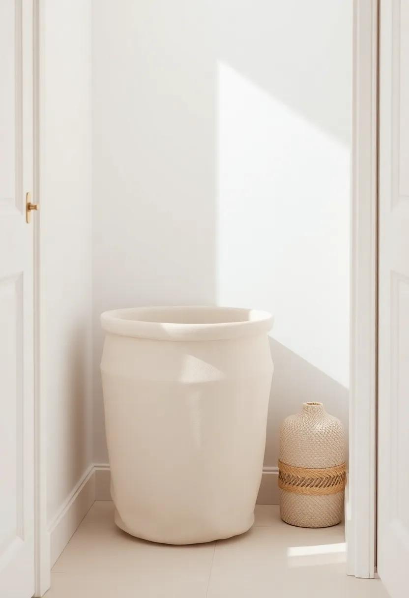 Cream‍ Classic Laundry Hamper Crafted with Natural‌ fibers for Soft ⁤Contrast