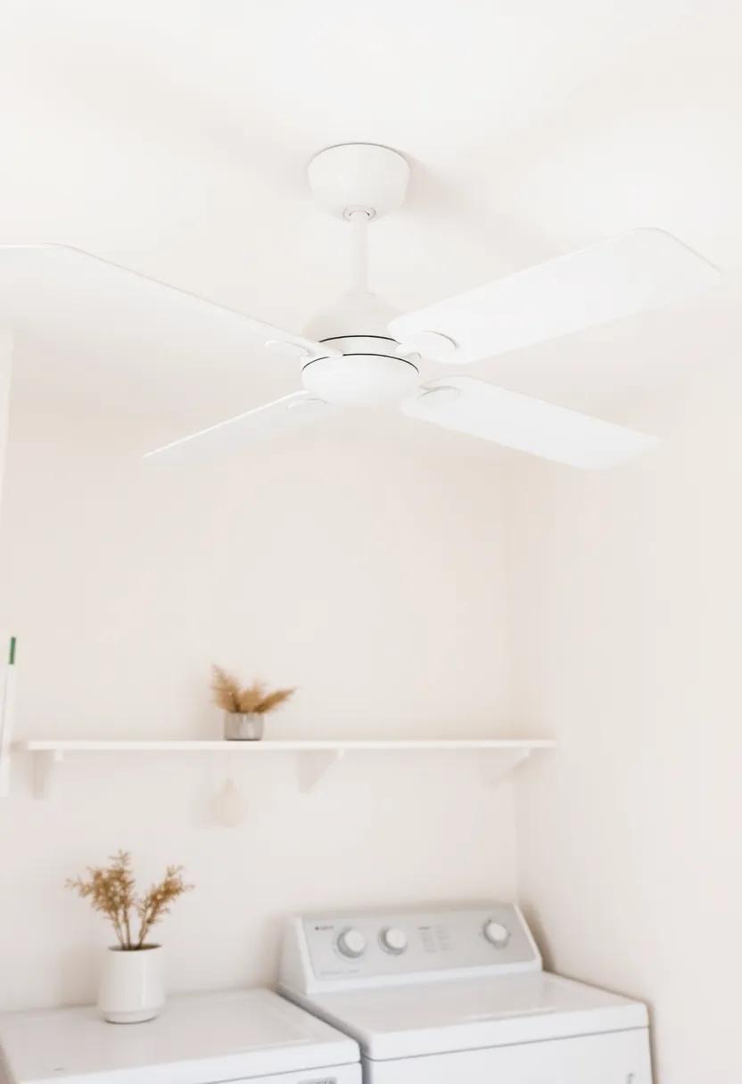 Featherweight White Ceiling Fan Maintaining Air Flow While Blending into the​ Neutral ⁤Palette
