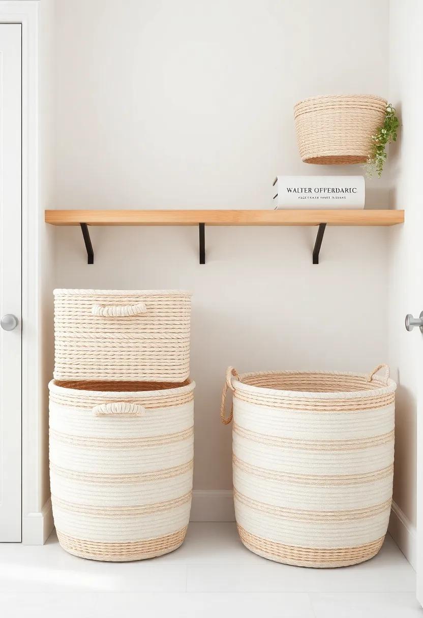 Neutral Tone Baskets⁢ with Delicate ⁣Patterns Offering Stylish​ organization Solutions