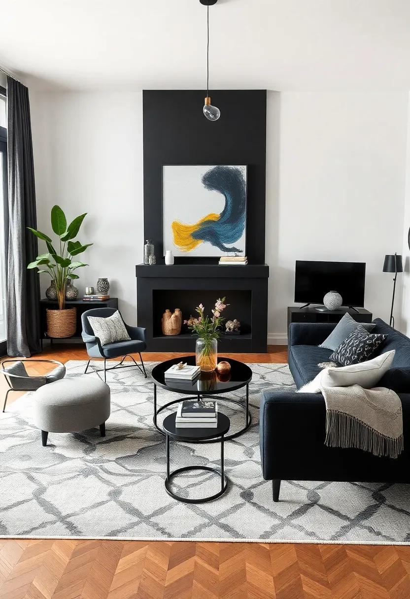 Eclectic Fusion: Combine various styles and eras, mixing your black furniture with eclectic decor for a unique and personalized space