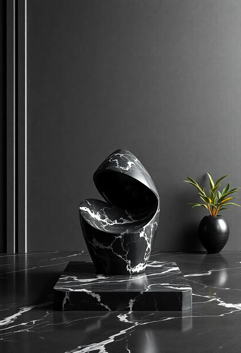 Black Marble⁢ Sculpture: Make a ​bold statement in your home or office with a breathtaking black marble sculpture that captures attention