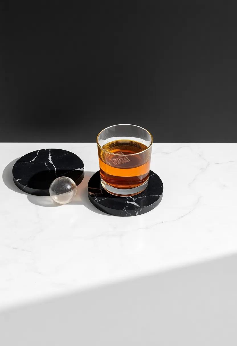 black Marble Coasters: Protect surfaces in ⁤style with these chic ‍coasters that embody luxury and tarnish-free functionality