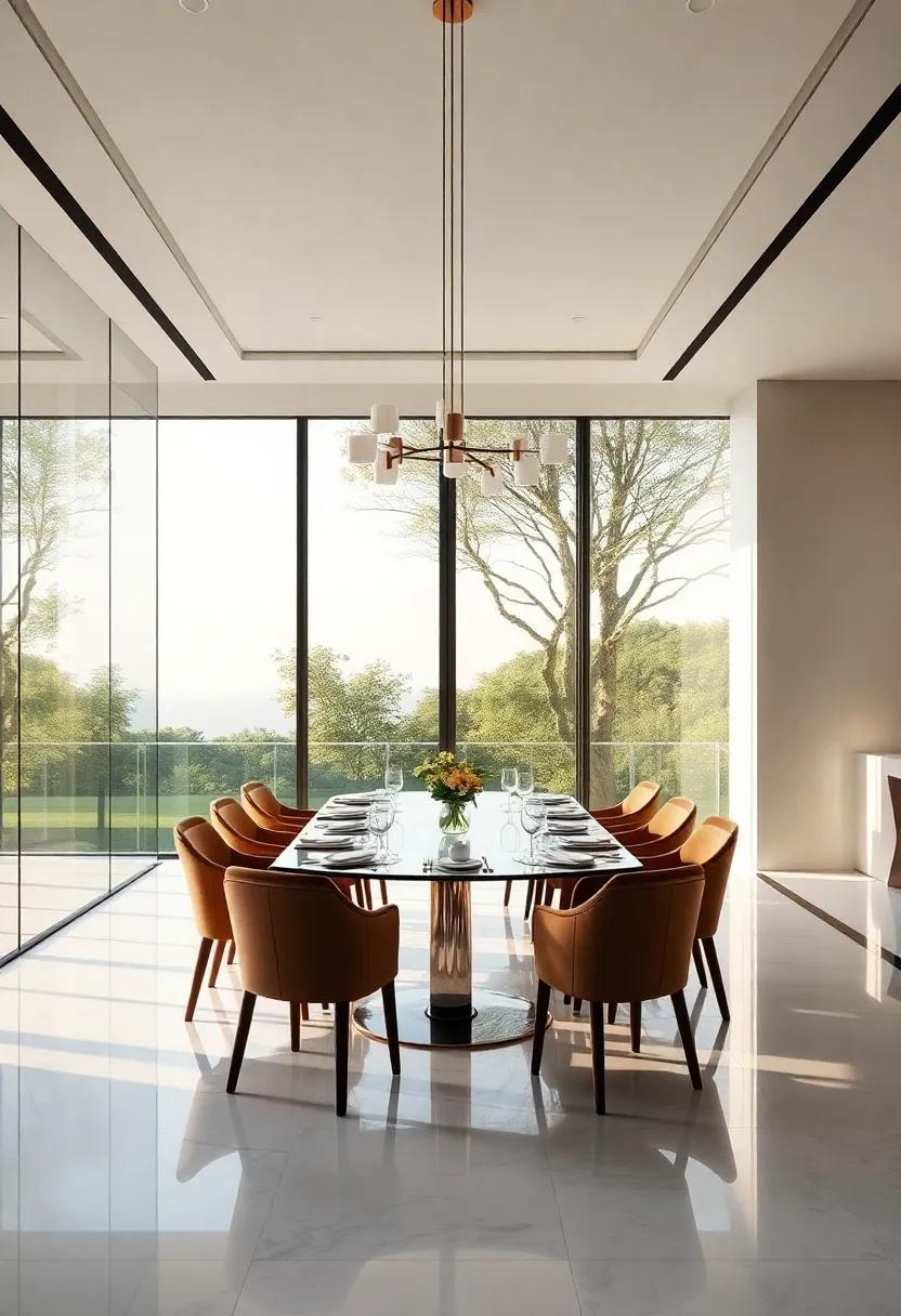 Elegant Invitations to Nature ‌in Luxury‍ Dining Rooms With Glass⁤ Walls