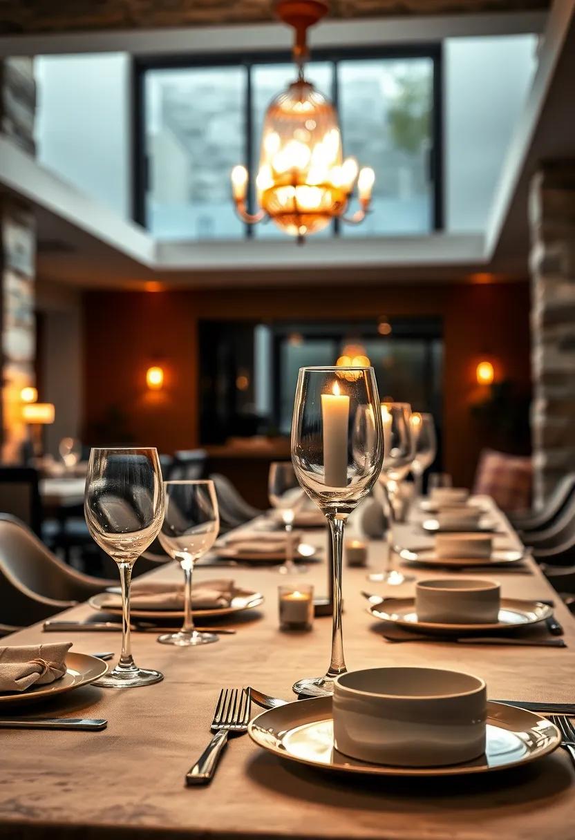 crystal Glassware Sparkling Under Soft Candlelight Creating a ​Romantic and Sophisticated Atmosphere