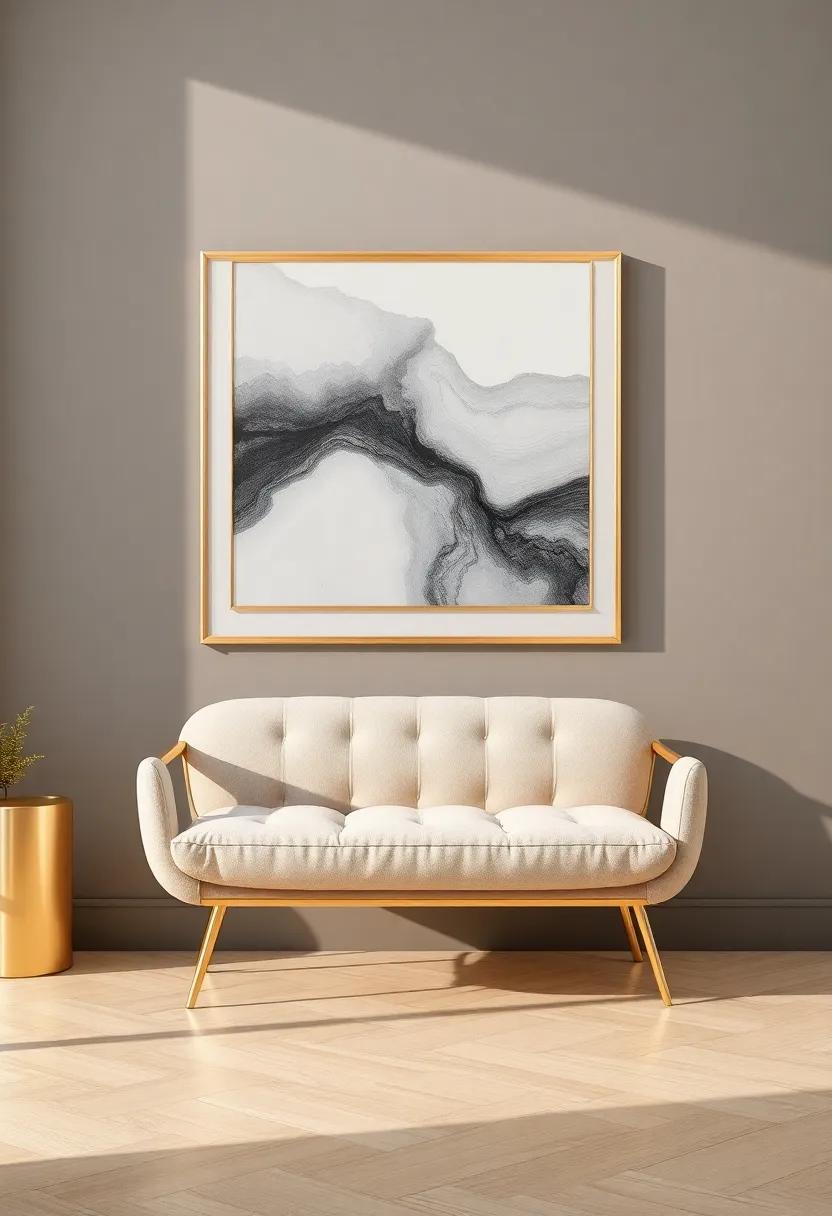 Decorative Gold-framed Wall Art: wall‍ art that features ⁢a​ gold ‍frame adds a‌ touch of sophistication and visually elevates your ‍home decor