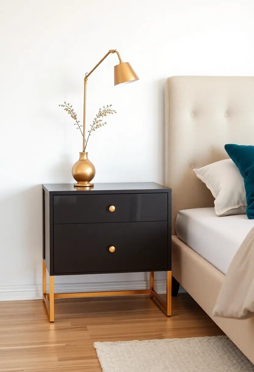 Glamorous​ Nightstand: A‍ perfect blend​ of fashion and function,this⁢ nightstand ⁢features a‍ stunning ⁤gold frame that provides an elegant finishing touch ⁤to your bedroom