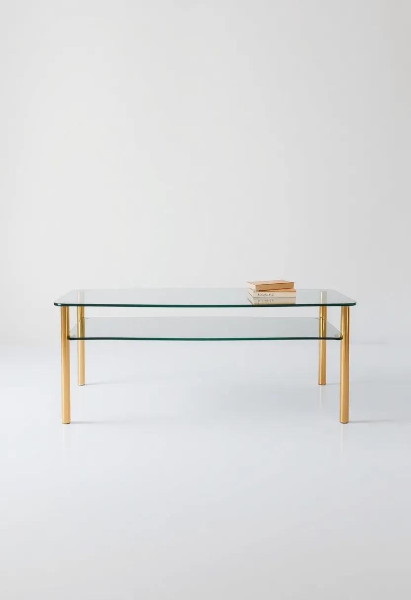 Art Deco Coffee Table: ​This statement piece⁣ features a gleaming⁣ gold​ frame paired with a glass top, ⁤perfect for showcasing your stylish decor‌ while adding a⁢ touch ⁤of glamour