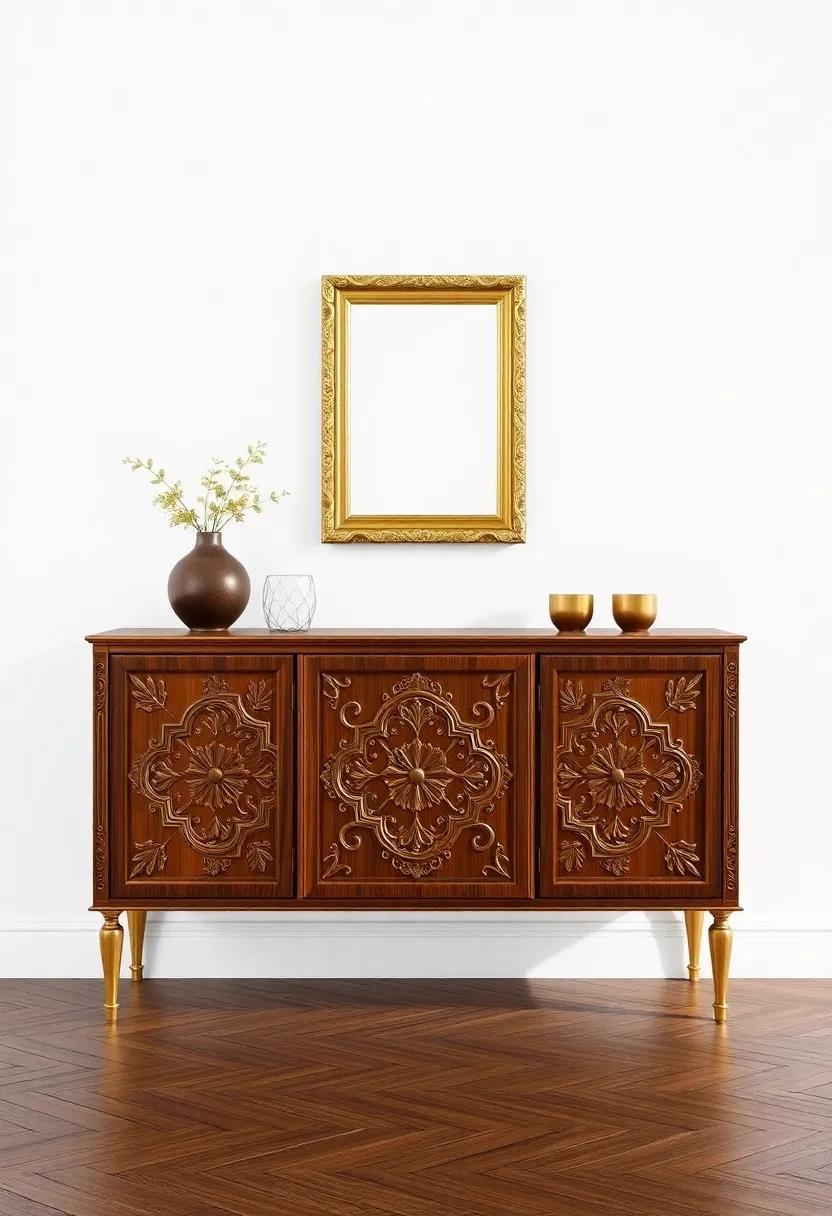 Vintage-Inspired ⁤Sideboard: ⁢With intricate carvings and a lustrous gold frame, this sideboard⁤ brings a touch of timeless elegance to your dining ⁤space