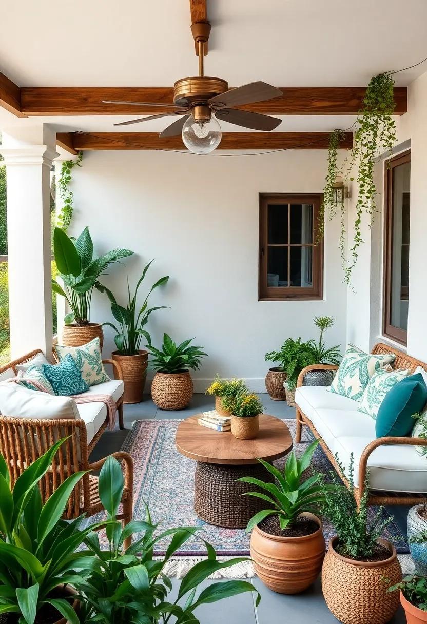 Bohemian Paradise: Infuse your outdoor area with eclectic textiles,⁣ mismatched furniture, and an abundance of plants for a free-spirited aesthetic
