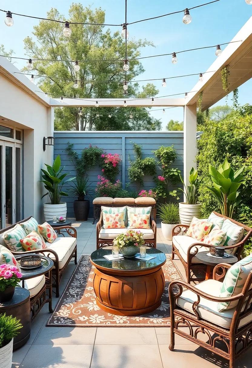 Garden Party Retreat: Bring vibrant colors and floral patterns ‌to life⁤ with a mix ⁤of traditional and modern furniture perfect‌ for casual outdoor entertainment
